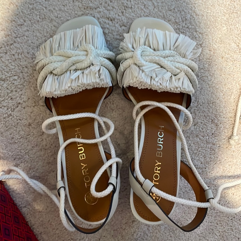 Tory Burch heeled sandal in new ivory
